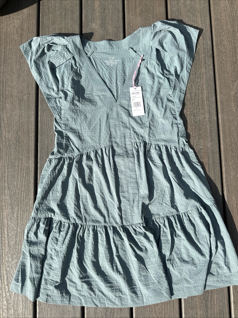 Vineyard Vines Sophie Harbor Dress Tiered V-Neck Mini Dress performance